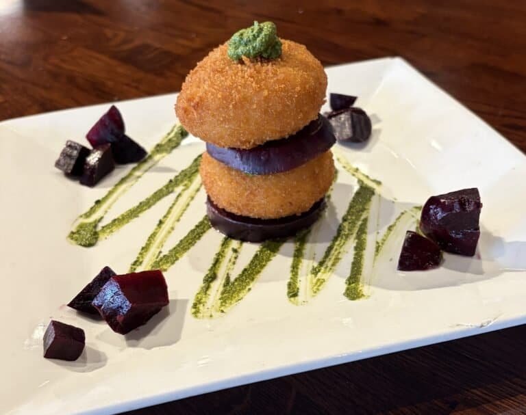 FRIED GOAT CHEESE & BEET STACK